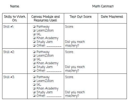 Math Contract