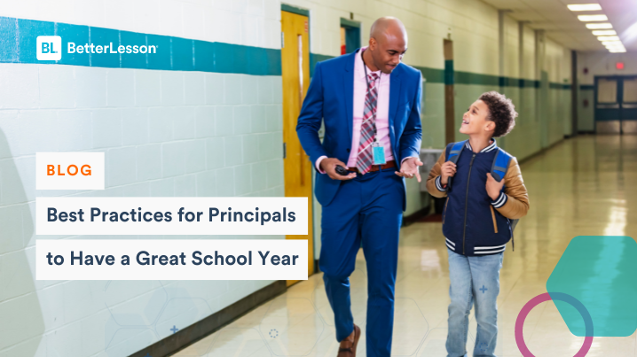 Principal and student walking down a hall regarding best practices for principals to have a great school year