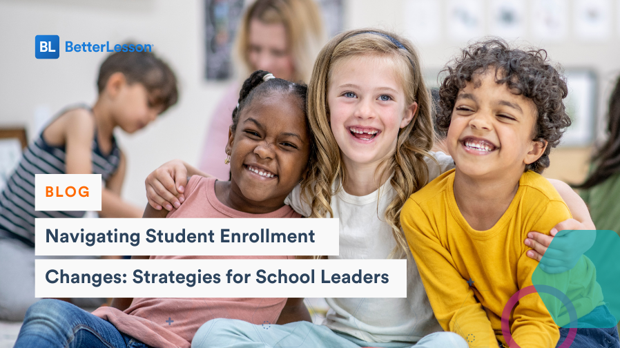 Children in a classroom featuring text 'Navigating Student Enrollment Changes: Strategies for School Leaders