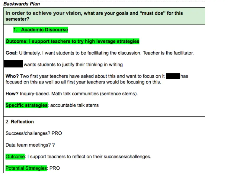 Backwards planning example